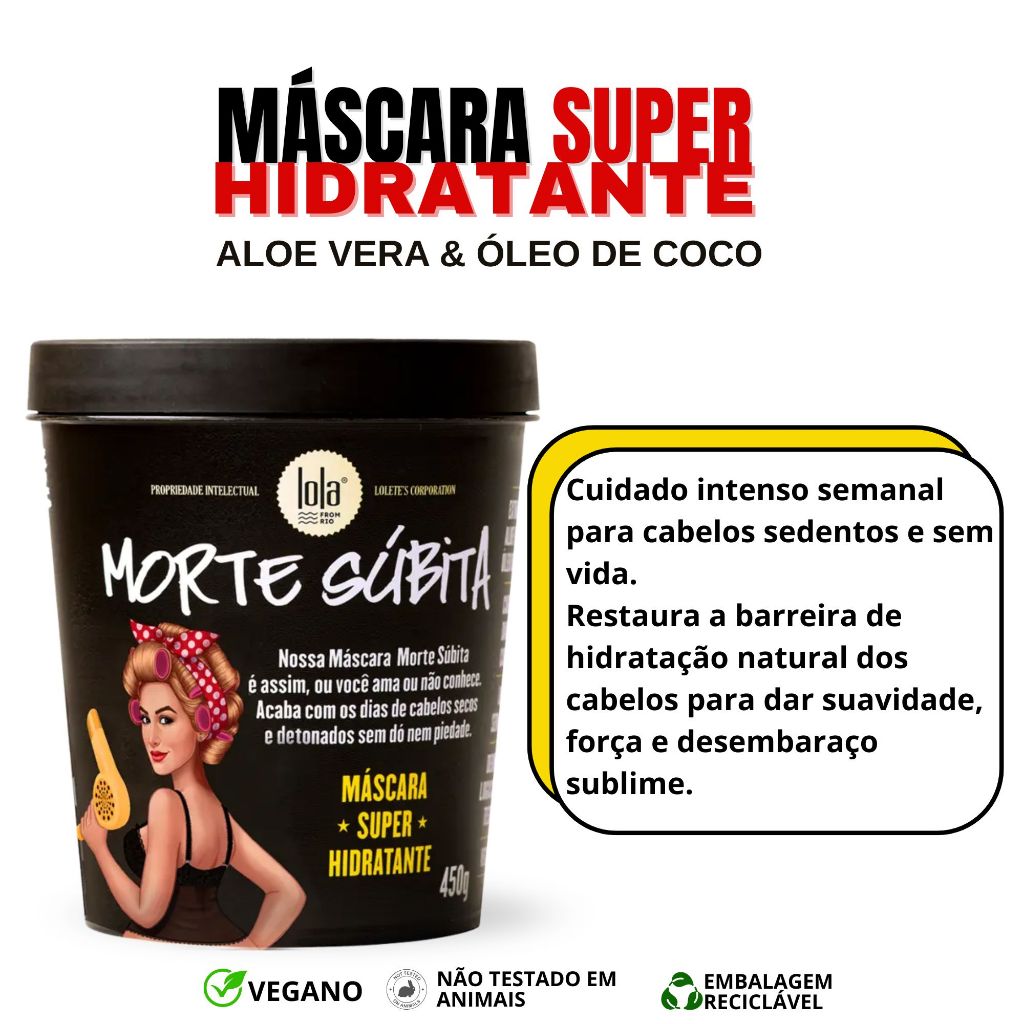 creme hidratante corporal Morte Súbita Lola Máscara Super Hidratante 450g vegana