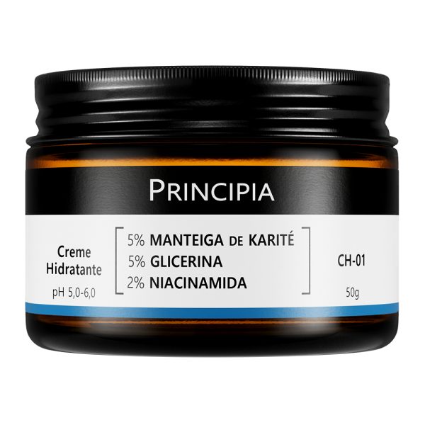 Creme hidratante facial 5% manteiga de karité glicerina niacinamida principia 50g