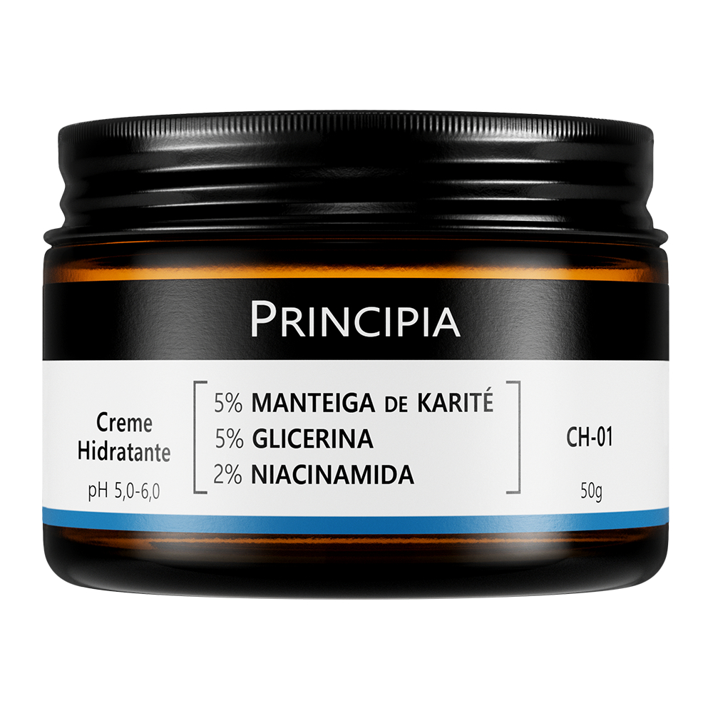 Creme hidratante facial 5% manteiga de karité glicerina niacinamida principia 50g