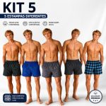 Cueca masculina kit 5 samba canção soltinha liganete geladinha confortável
