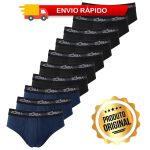 Cueca masculina Zorba Slip em algodão no kit com 10 unidades para conforto diário