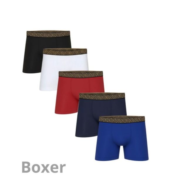 Cueca masculina kit 5 boxer de algodão confortável e elegante para o dia a dia