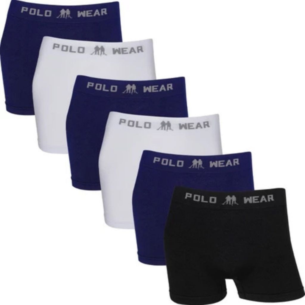 cueca masculina kit 6 boxer Polo Wear microfibra sem costura respirável