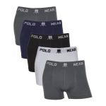 Cuecas box microfibra lisa Polo Wear em kit com 5 unidades sem costura