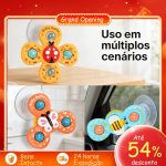 dli brinquedo sensorial para bebê kit 3 com ventosa adesiva e spinner giratório educativo