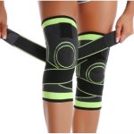 Equipamento fitness joelheira de compressão ajustável em nylon para alívio de dor e proteção na academia