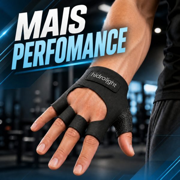 Equipamento musculação luva academia neoprene meio dedo antiderrapante preta