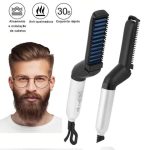 escova barba chapinha modelador pente portátil para cabelo masculino pente elétrico alisadora