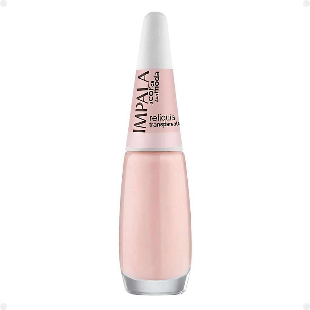 esmalte unha Impala Cor da Sua Moda Relíquia 7,5ml transparente em frasco compacto