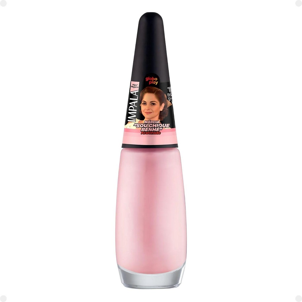 Esmalte unha Impala Globoplay Marcia Sou Chique Benhê 7,5ml com acabamento acetinado