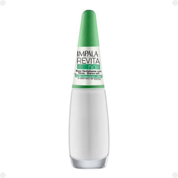 esmalte unha Impala Revita Nail Branco Soft 7,5ml com fibras para unhas mais fortes