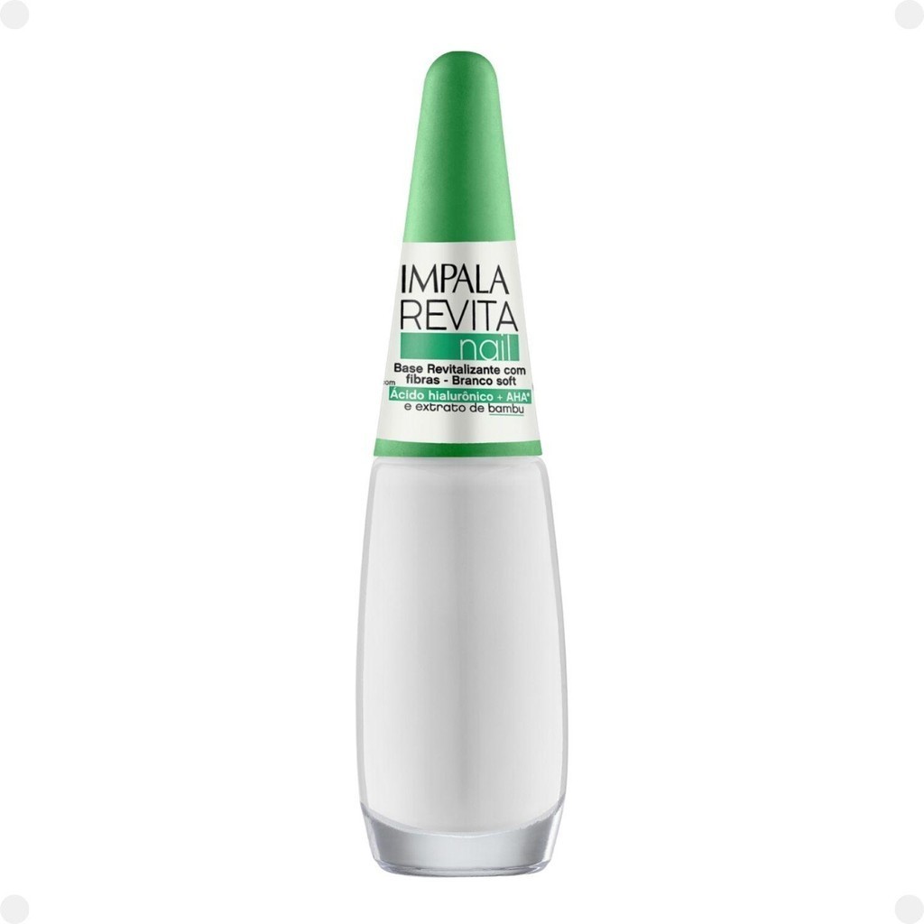 esmalte unha Impala Revita Nail Branco Soft 7,5ml com fibras para unhas mais fortes