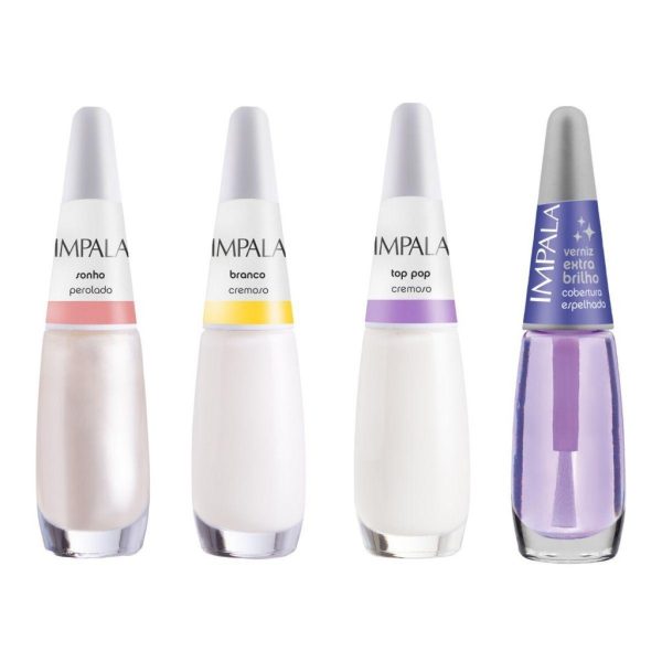 esmalte unha Kit Francesinha Impala 7,5ml com 4 cores para francesinha perfeita