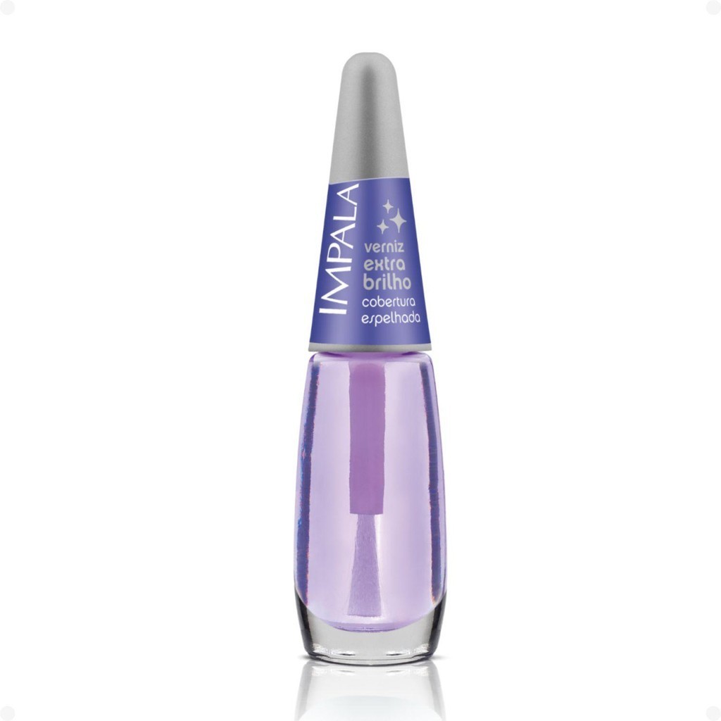 Esmalte unha Impala Verniz Extra Brilho 7,5ml com cobertura espelhada para unhas perfeitas