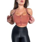 esportivo alta sustentação ajustável com zíper frontal para academia fitness jump e corrida