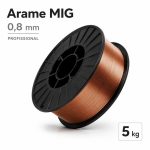ferramenta eletrica arame de solda MIG 0,8mm 5kg cobreado para aço carbono