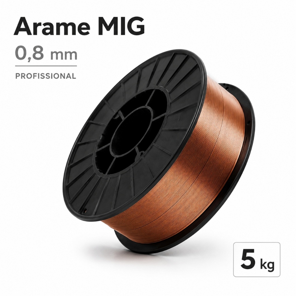 ferramenta eletrica arame de solda MIG 0,8mm 5kg cobreado para aço carbono