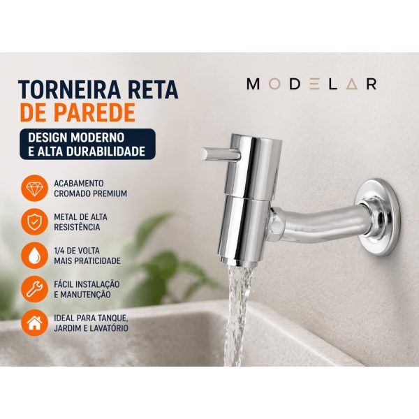 ferramenta jardim torneira tanque parede cromada 1/4 volta para jardim e lavatório