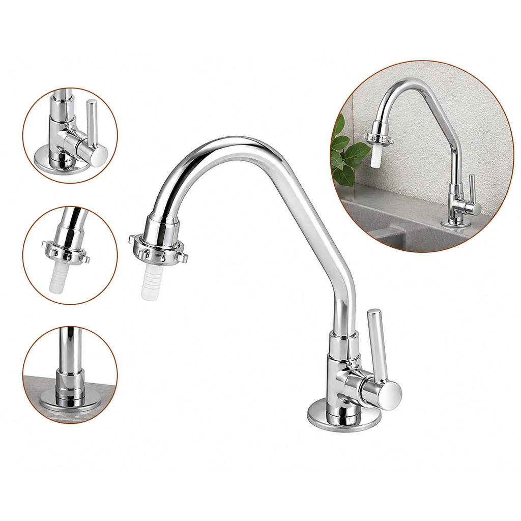 ferramenta jardim Torneira Bica Móvel Mesa Tanque Metal Com Bico Área Externa Jardim Lavanderia Link Cromada 1/4 Volta