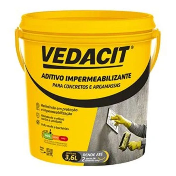 Ferramentas: Aditivo Impermeabilizante Vedacit para concreto e argamassa galão 3,6L