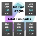 ferramentas de lixa d'água kit com grãos 180 280 600 1200 e 2500 para polimento de plásticos e metais