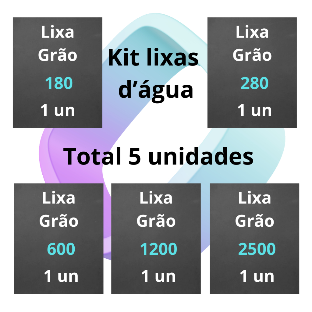 ferramentas de lixa d'água kit com grãos 180 280 600 1200 e 2500 para polimento de plásticos e metais