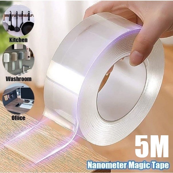 fita dupla face 10 metros extra forte transparente NanoGel silicone adesiva para parede móvel porta