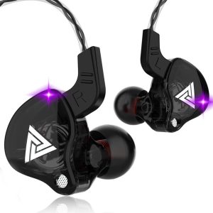 os 8 melhores fones de ouvido e caixas de som bluetooth em 2026 5 fone de ouvido com microfone QKZ esportivo estéreo baixo na cor preta
