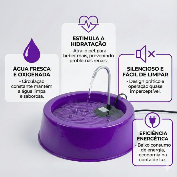 fonte bebedouro gatos cachorro bivolt 1200ml automática com água em movimento