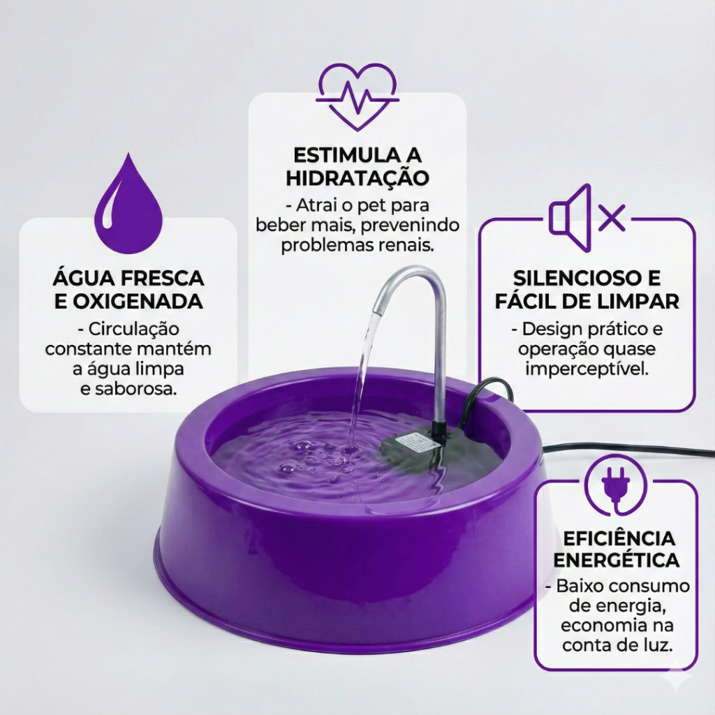 fonte bebedouro gatos cachorro bivolt 1200ml automática com água em movimento