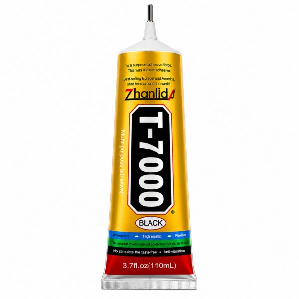 gadget eletronico Cola T7000 Preta 110ml com bico de ferro metálico para reparos precisos
