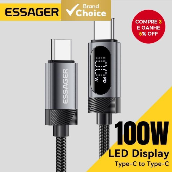 Gadget eletronico cabo USB-A/C de alta corrente para carregamento rapido com chip de marcador eletronico
