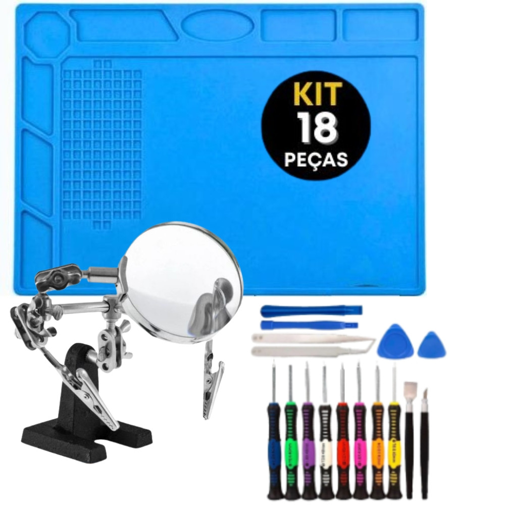 gadget eletronico Kit Manutenção Manta Antietética Eletrônica Completo Para Celular E Notebook Chaves Precisão +espátulas