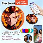 gadget eletronico cracha eletronico com tela dinamica inteligente HD de 2 polegadas exibindo fotos GIFs animacoes e videos