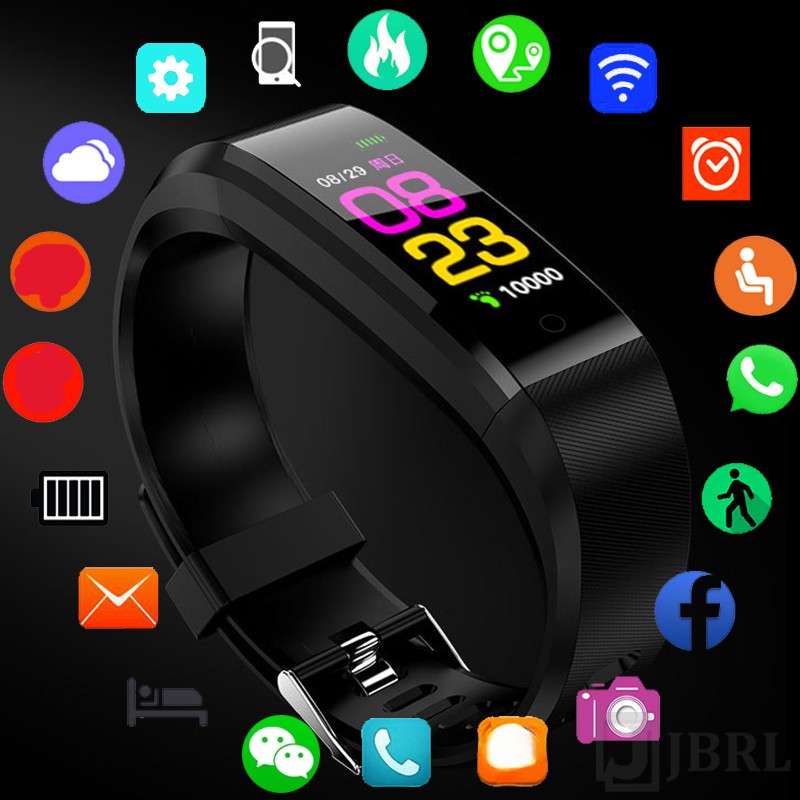 gadget eletronico smartwatch 115PLUS com tela sensível ao toque e à prova d'água