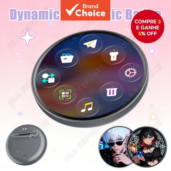 gadget eletronico Pino de Exibição Eletrônico E-Badge para fãs de anime