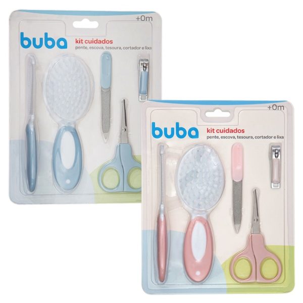 higiene bebe kit com tesoura, cortador, escova e pente para recém-nascido Buba