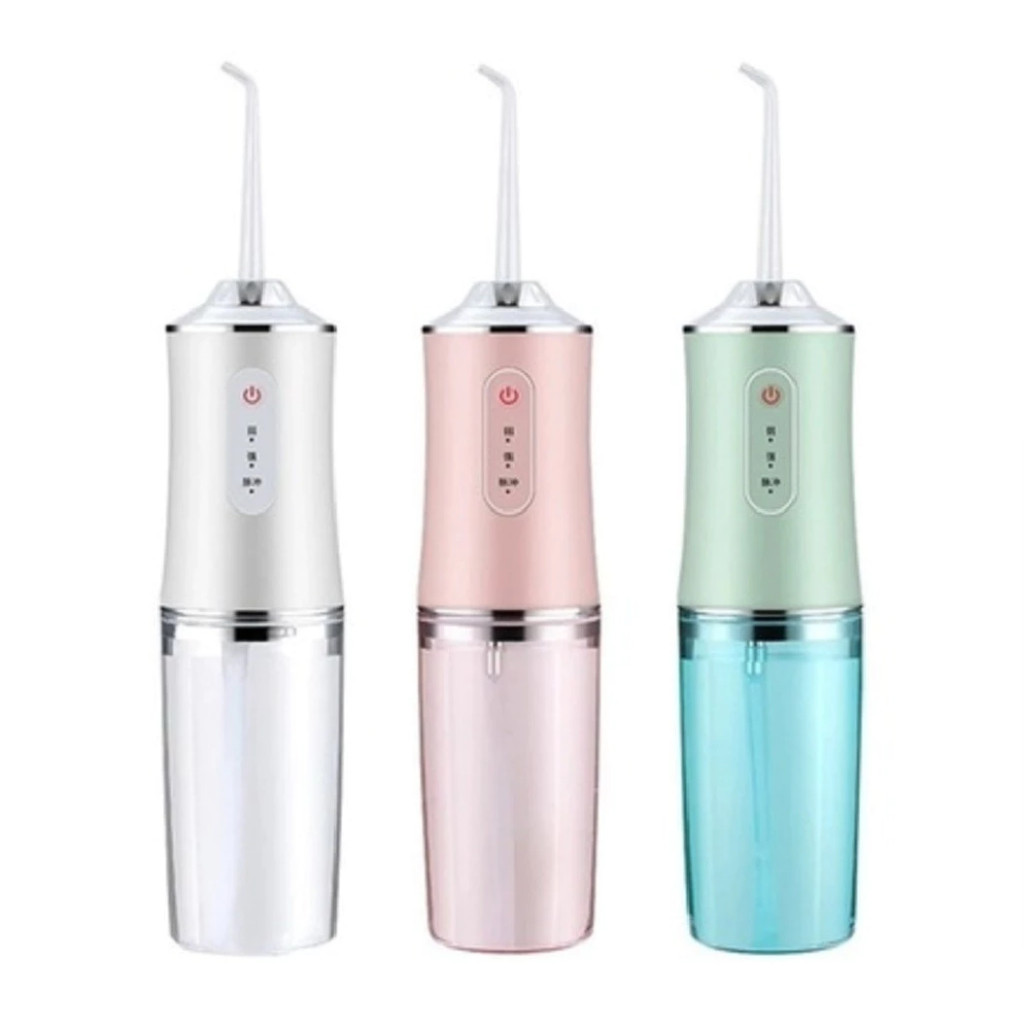 Irrigador dental elétrico oral portátil recarregável USB 220ml para limpeza bucal em família ou viagem