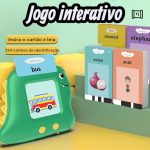 Jogo interativo de cartas infantil para aprender inglês e português com barulho