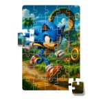 jogo quebra cabeça Sonic 35 peças com caixa para guardar