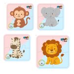 jogo quebra cabeça infantil kit 4 floresta safari brinquedo educativo