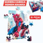 jogo quebra cabeça infantil Homem Aranha 35 peças com caixa para guardar