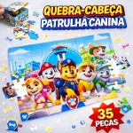 jogo quebra cabeca Patrulha Canina 35 peças educativo para crianças
