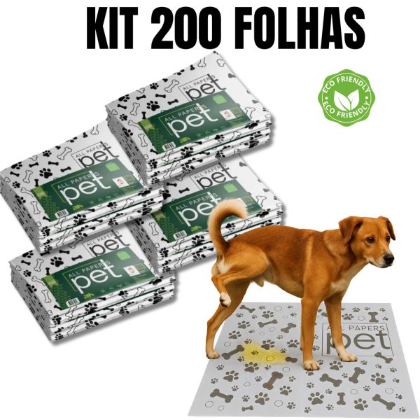 Jornal pet higiênico 50 folhas grande 64x58cm biodegradável atóxico para cães e gatos
