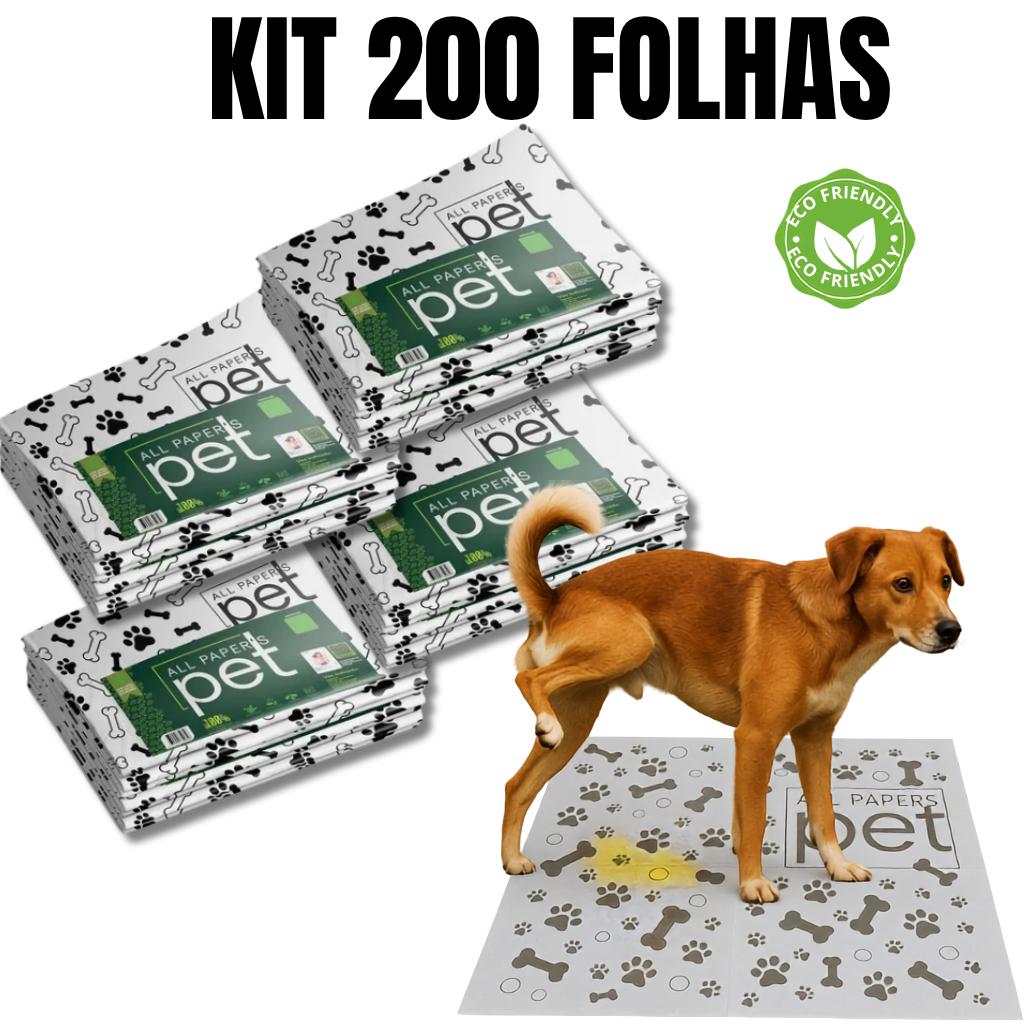 Jornal pet higiênico 50 folhas grande 64x58cm biodegradável atóxico para cães e gatos