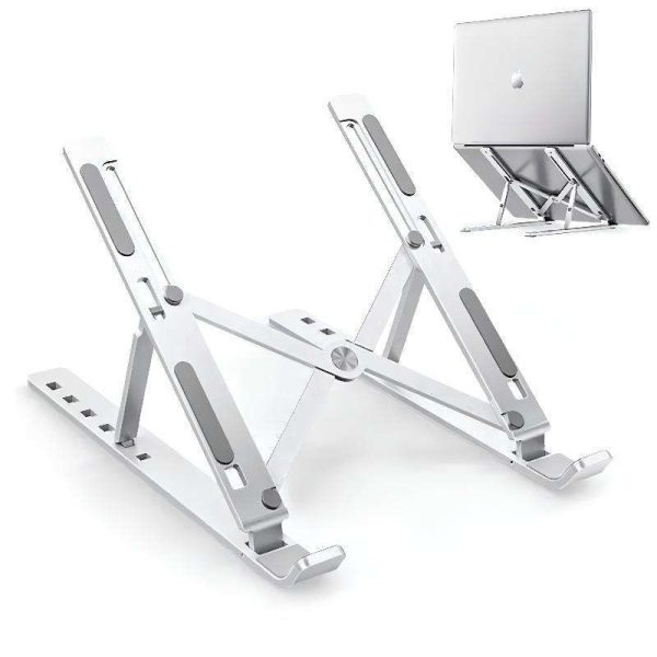 laptop suporte base notebook em alumínio dobrável e portátil para mesa de trabalho