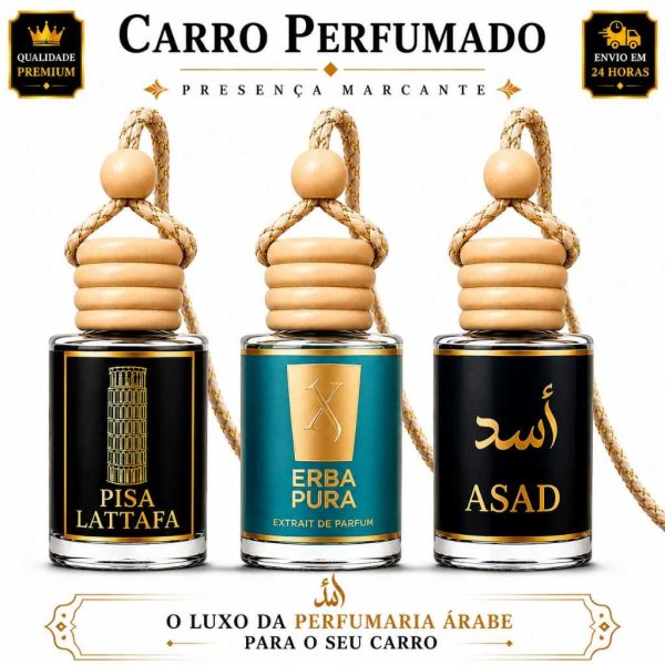 limpeza automotiva com aromatizante árabe para carro em 1 ou 3 unidades