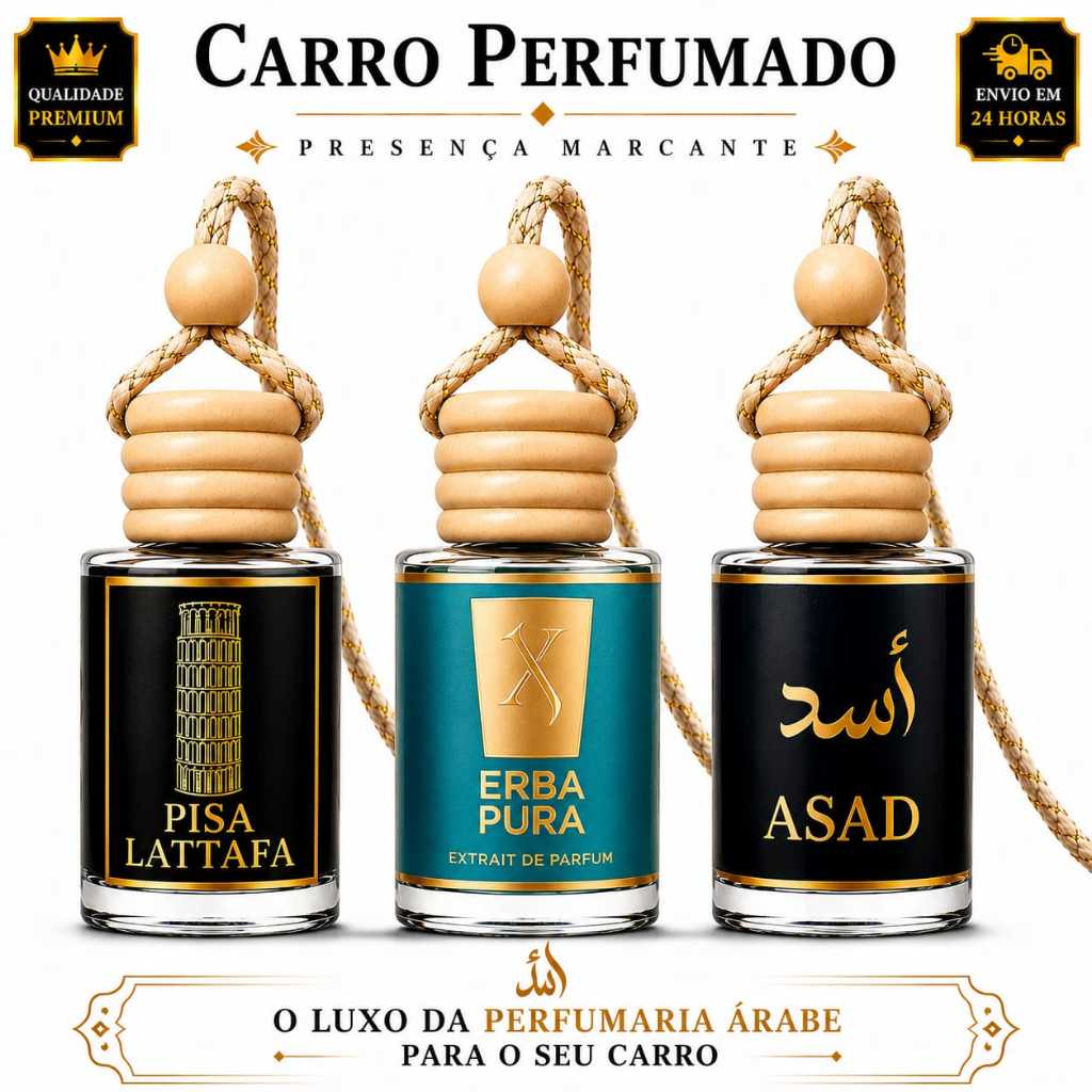 limpeza automotiva com aromatizante árabe para carro em 1 ou 3 unidades