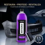 Limpeza automotiva com Restaurax Vonixx restaurador de plásticos para para-choques e painéis