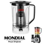 liquidificador Mondial Turbo Inox copo preto 2,1L L-1000 L-1200 original